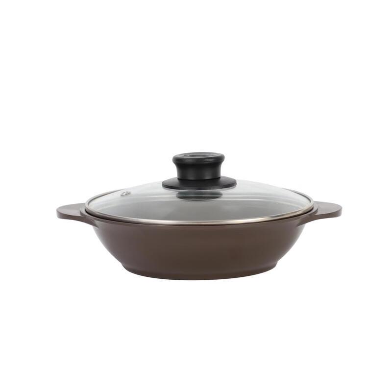 ZISIZ Portable Aluminum Stew Pot with Glass Lid