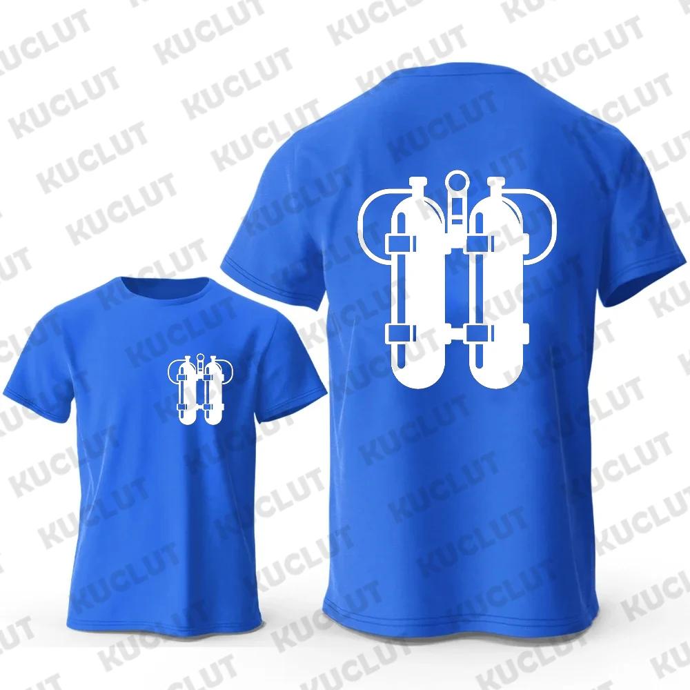 Scuba Diving Twinset Print T Shirt for Men Summer Fashion Diver Man Tees Short Sleeve Scuba Dive Diving Men T-shirts Y2k Tops