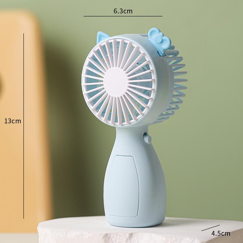 2025 New Hot-Selling Student Cartoon Handheld USB Fan with Large Lithium Battery and Lanyard