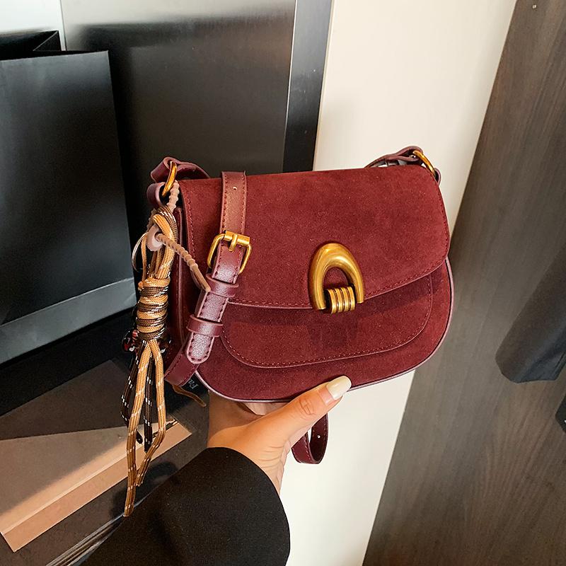 Retro Woman Small Leather Saddle Armpit Bags For Women Winter Shoulder Crossbody Bag Ladies Vintage  Handbags