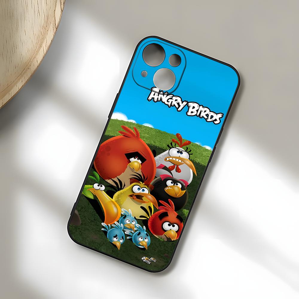 Cute A-Angry B-Birds Phone Case For IPhone 17 Pro Max 15 Pro 16 14 Plus 12 13 Mini 11 Pro Shockproof Soft Cover