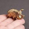 Brass Retro Twelve Zodiac Pig Living Room Decoration Simulation Mini Ornament Solid Wild Boar Personalized Car Keychain Pendant