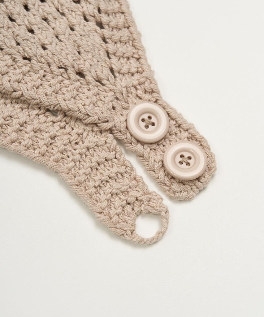 TOFFEE WOMEN W Crochet Knit Hair Band (Beige)
