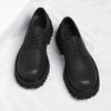 Leather Shoes Men's 2025 American High Street Black Big Head Derby Shoes Men's Retro Trend Platform Leather Shoes 2025