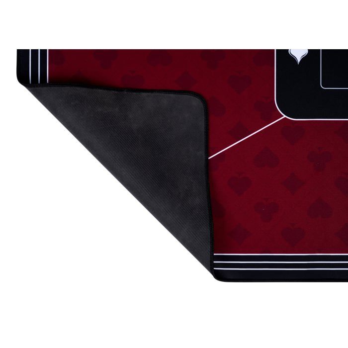 Tapis de Poker Texas Hold’em 118x59 cm Rouge – Tapis Poker Compact Casino Antidérapant Pro 6 à 8 Joueurs Engelhart
