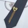 Fashion Shirt Tie for Formal Event Unisex Heart Bear Brooch Tie Uniform Tie for Evening Party Role Play Tie Neckwear