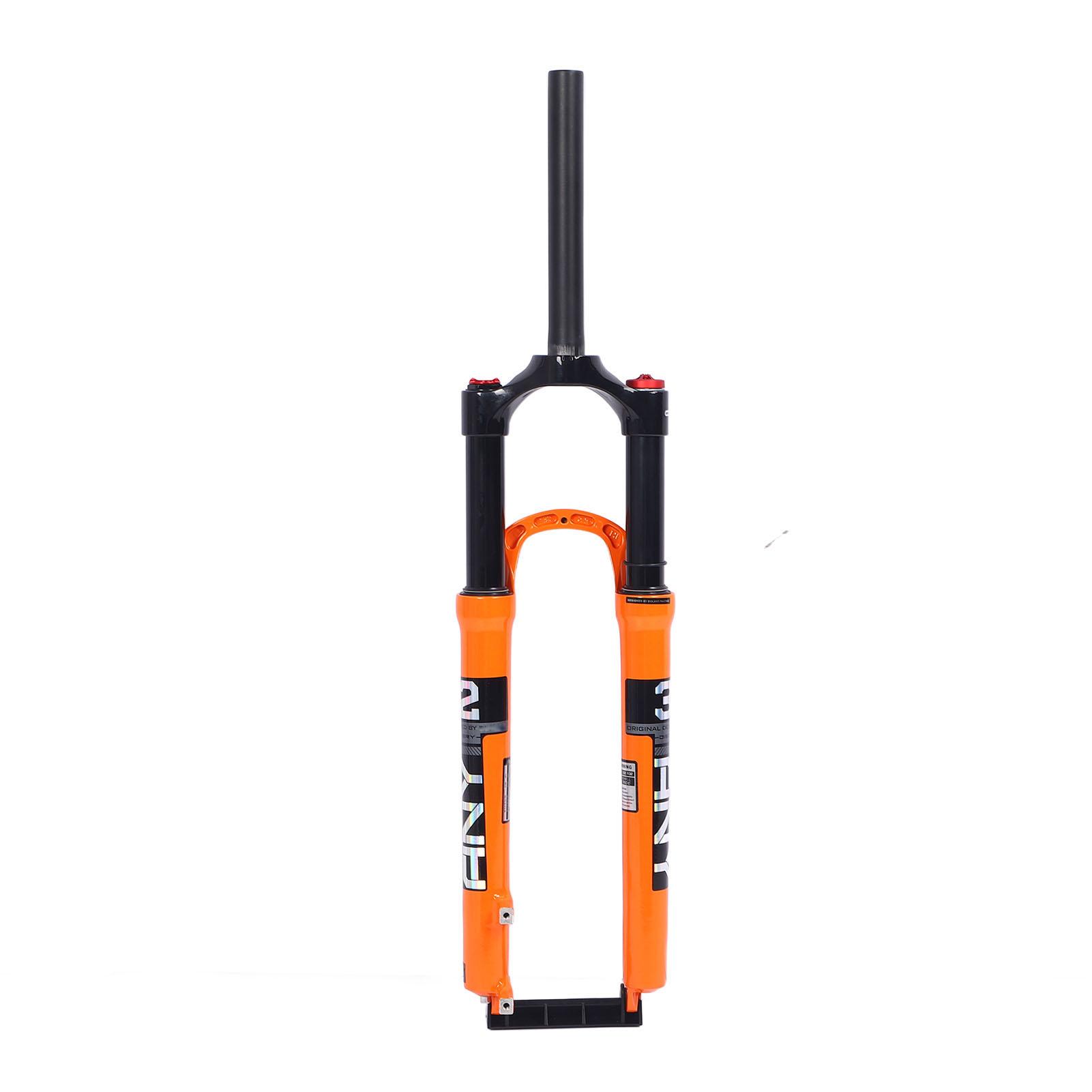 Bike Front Suspension Fork 29 Inch Magnesium Alloy Shock Absorber Lockout Air Suspension Front Fork for Mountain Bikes Orange