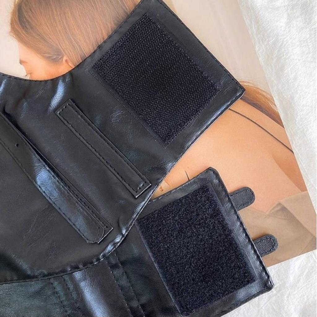 Faux Leather Waist Belt with Adjustable Buckle Straps for Women Fashion Statement Wide Corset Design Versatile Accessory
