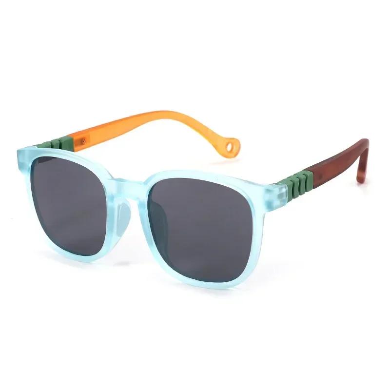 

Fashion Kids TR90 Square Sunglasses Contrasting Colours Jelly Colorful Frame Polarized Lens UV400 Boys Girls Age 3-12 3-12 Years old