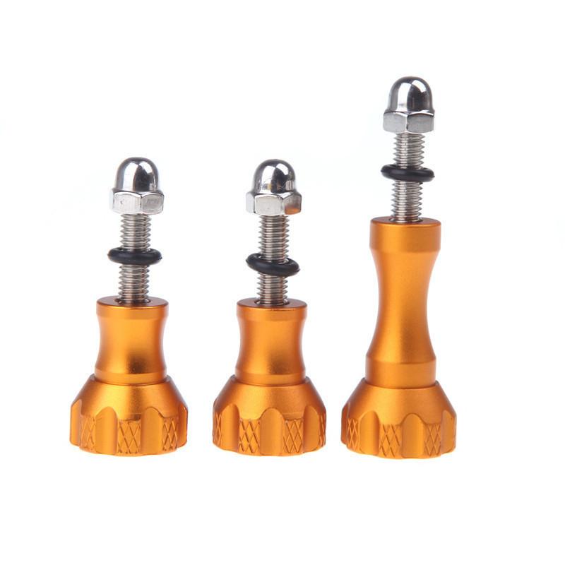 petite3Pcs Aluminum Thumb Knob Bolt Screw 2 Short + 1 Long For 7 6 5 4 Yi 4K Sjcam SJ4000 H9 Case Tripod Mount Cam Accessory