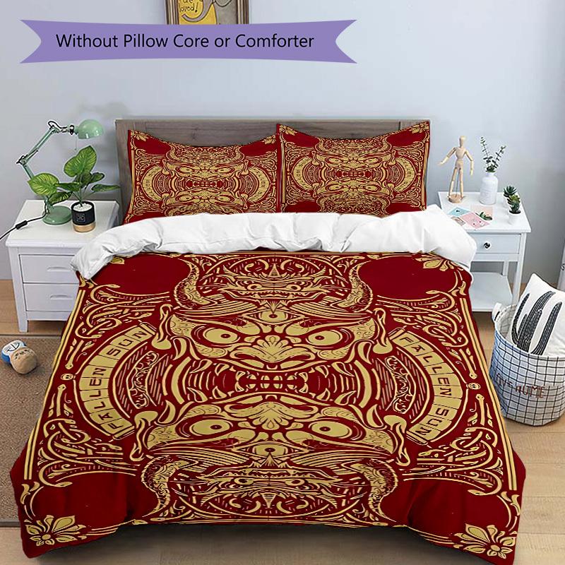 3pcs Ornate Mask Duvet Cover Set -Includes 1 Duvet Cover and 2 Pillowcases, No Quilt Core, All-Season Home Decor Yy251111145