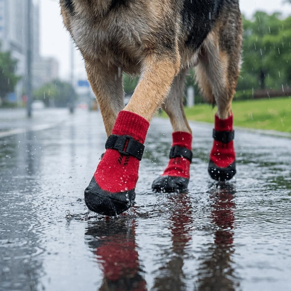 4PCS Wear Resistant Non-slip Pet Boots Breathable Dog Foot Covers Pet Shoes Covers  For Dogs Cats