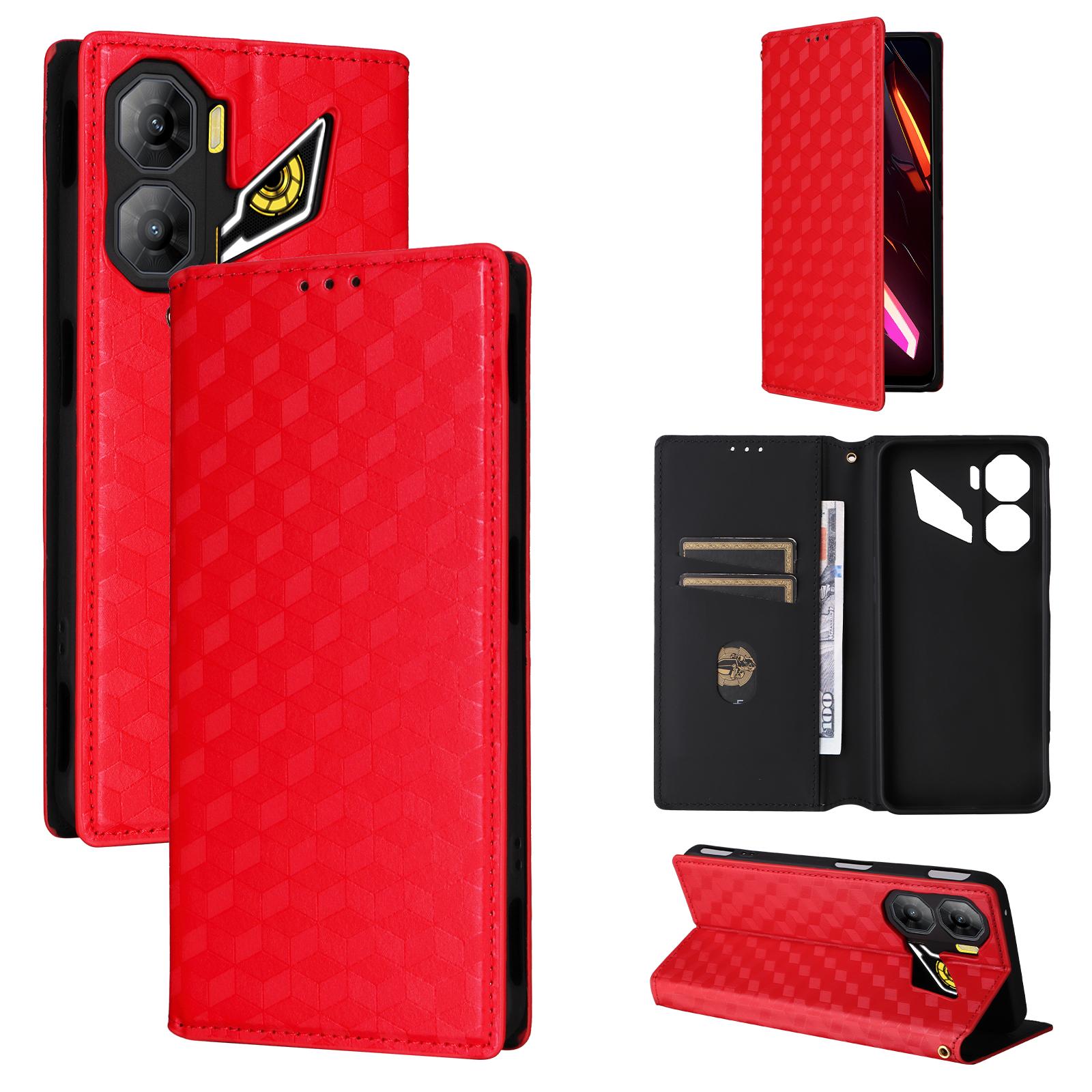 

Чехол-книжка для ZTE nubia Neo 3 из искусственной кожи, полная защита корпуса с [блокировкой RFID], противоударный, прочный, ретро чехол для телефона for ZTE nubia Neo 3 красный