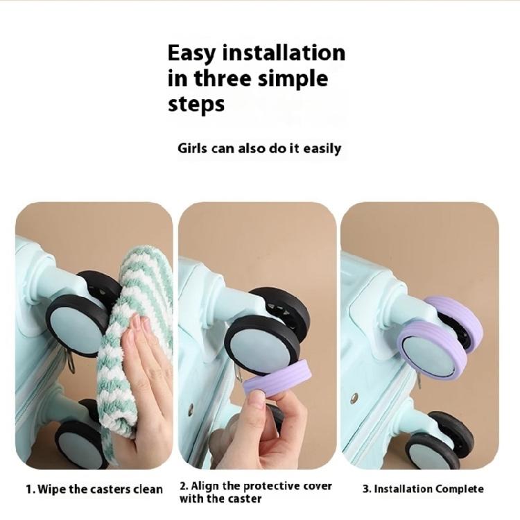 Geräuschreduzierende Gepäckradschützer Flexible Gummiabdeckungen Silikonradabdeckungen Set 8 Stück für Doppelrad-Koffer