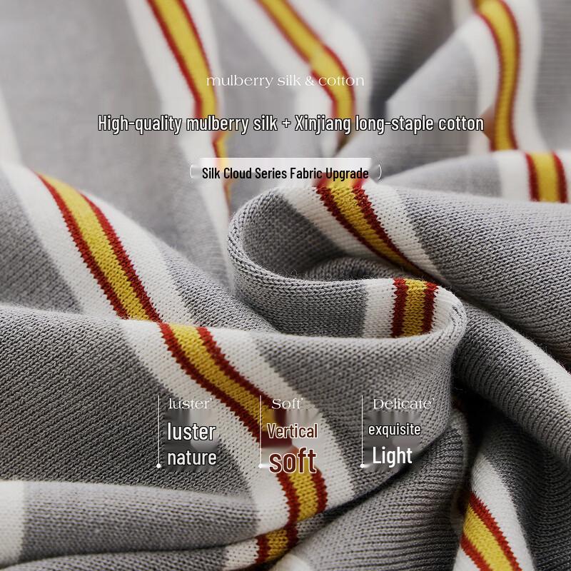 Haut Tricot Kemeng Boka pour Femme Rayé Mélange de Soie Fausse Deux Pièces Manches Longues