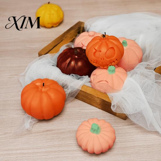 Zement Kürbisform DIY Kerze Silikon für Halloween, Handgemachte Duftkerzen Form, Harzguss Bastelarbeiten Gips Ton Epoxid