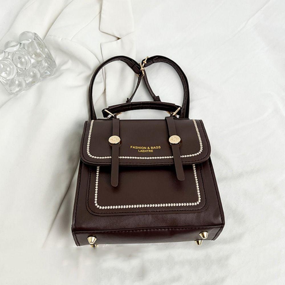 Retro dámská taška přes rameno Přenosná crossbody taška Taška na úrovni Malá čtvercová taška Dívky