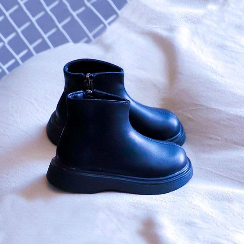 2025 Çocuk Martin Botları: Sonbahar/Kış Kız Çocuk Prenses Deri ve Erkek Çocuk Polar Pamuk Botları