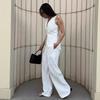 Womens V-Neck Sleeveless Vest Pants Set Cotton Linen Blend Office Workwear Solid Color Fashion Casual Two-Piece Outfit