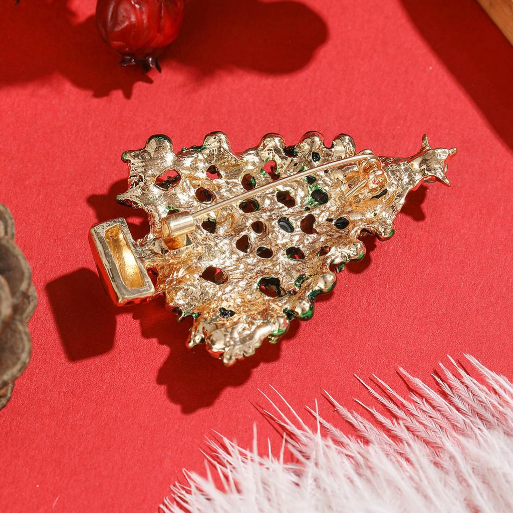 Weihnachtsbaum Brosche Mode Strass Accessoires Legierung Diamant Tropfen Pflanze Brosche