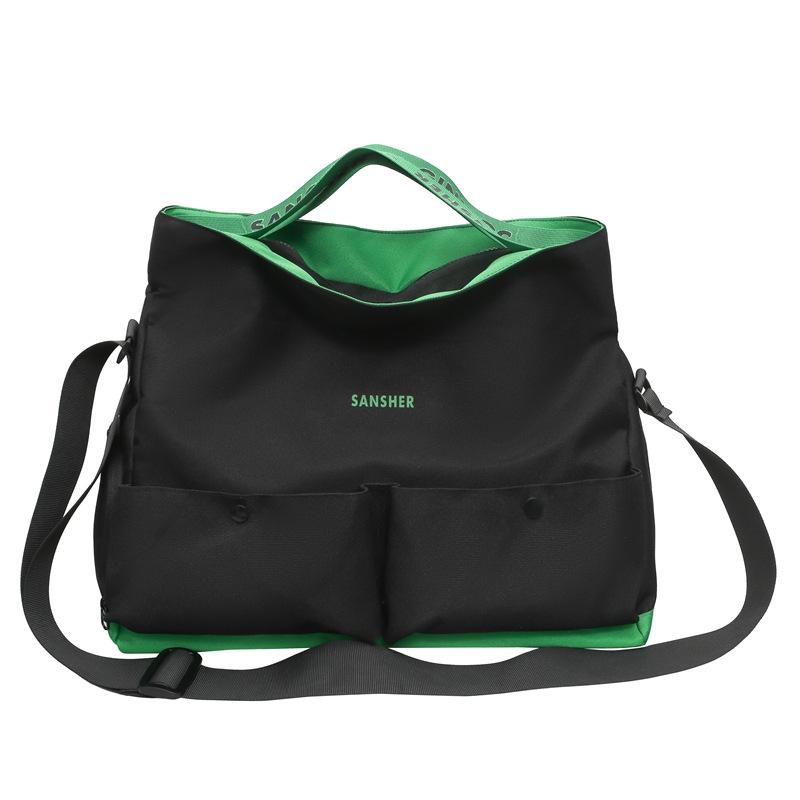 

Men s Travel Bag, Versatile and Fashionable, Single-shoulder, College Students Class Sports Crossbody Fitness Bag зелений