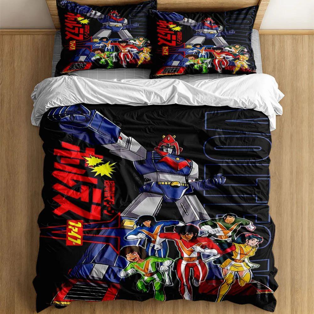 Voltes V Robo Duvet Cover Set without sheet King Queen Double Full Twin Single Size Bed Linen Set