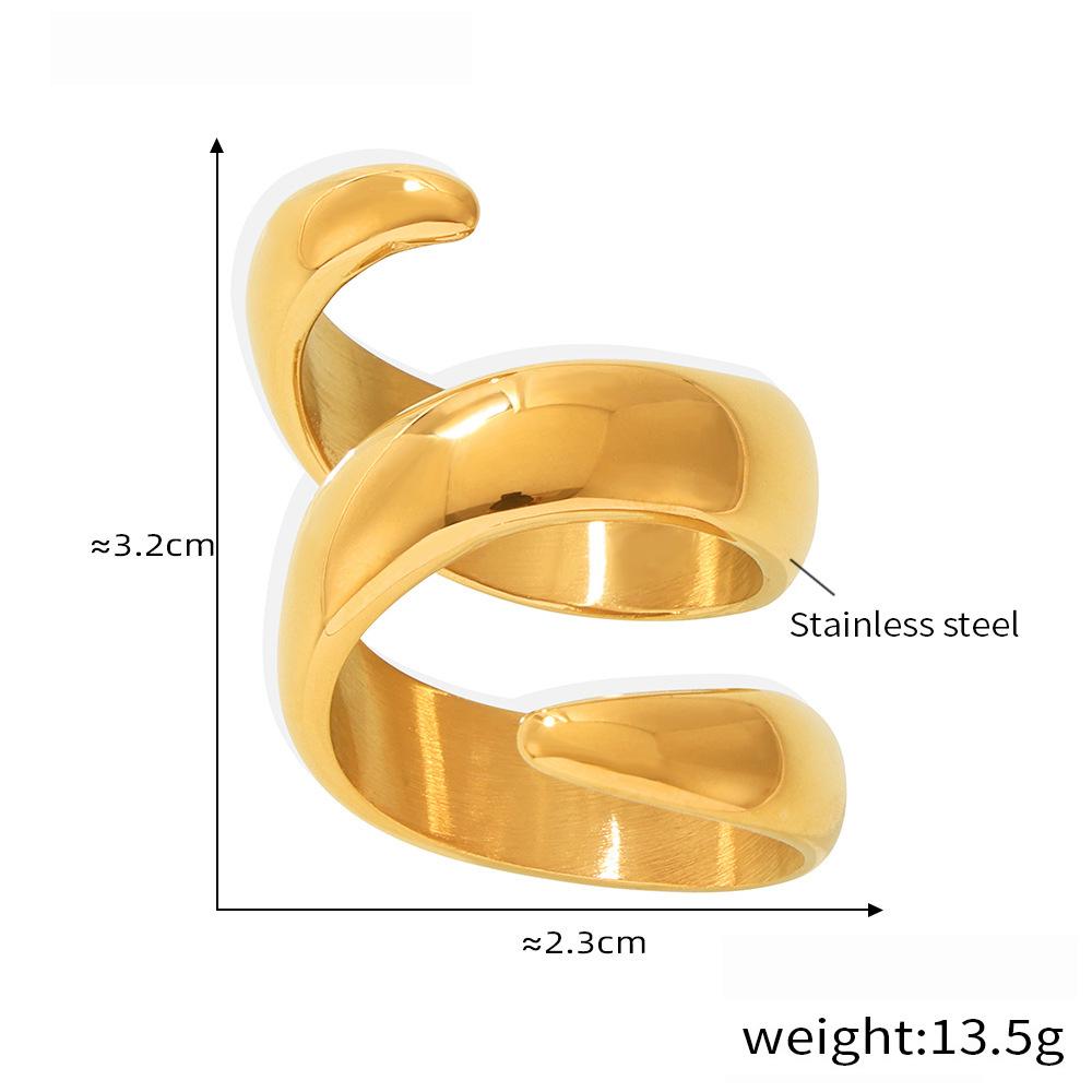

Модные спиральные кольца из нержавеющей стали 316L для женщин и мужчин с 18-каратным золотым покрытием, в форме пружины, унисекс, женское, мужское кольцо, для пар, с цирконом 7 золотой