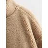 Warm Plush Fleece Bomber Jacket for Women Winter Autumn Stand Collar Coat Long Sleeve with Pockets New Outerwear