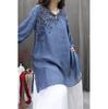 Spring/Summer Retro Embroidered Shirt Loose Literary Leisure Mid-length Women's Top