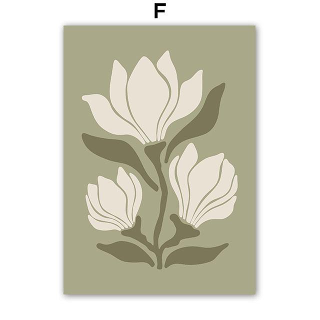 Retro Flowers Vase Leaves Gallery Anemone Wall Art Poster And Prints Plant Canvas Painting Wall Pictures For Living Room Decor