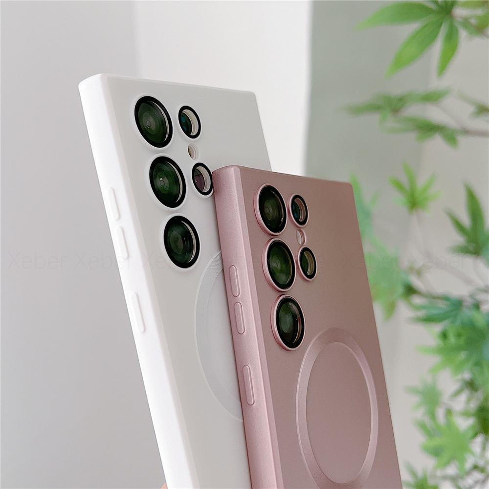 Lanyard Crossbody Necklace Magnetic Charge Case For Samsung S25 S24 S23 Ultra S22 S21 Plus S20FE 20 Matte Cover For Magsafe