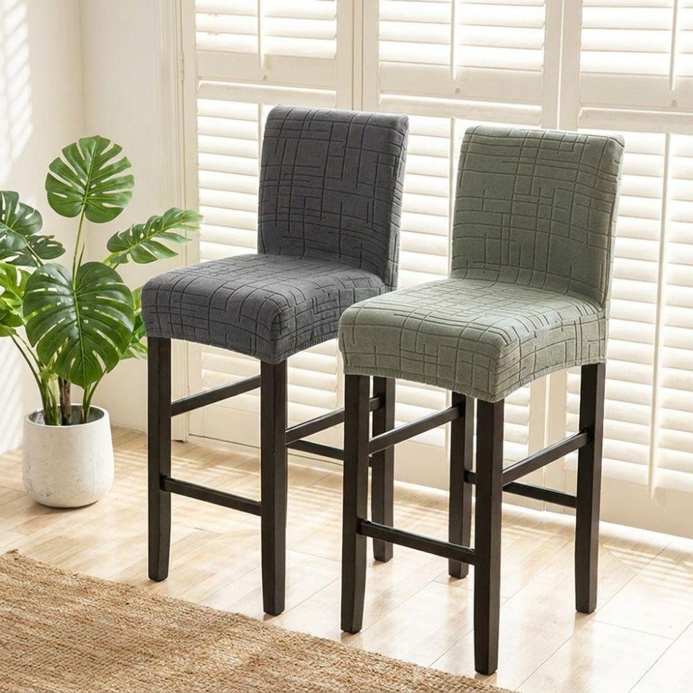 Removable Short Back Chair Covers Elastic Bar Stool Covers Chair Cushion Cover Dining Room
