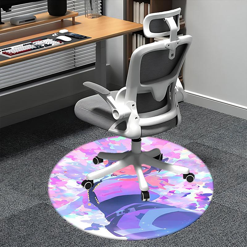 

Butterfly Fantasy,Valorant Chair mat Round Rug Office carpet, Machine Washable, Non slip, Suitable for Living Rooms, Bedrooms 80cm