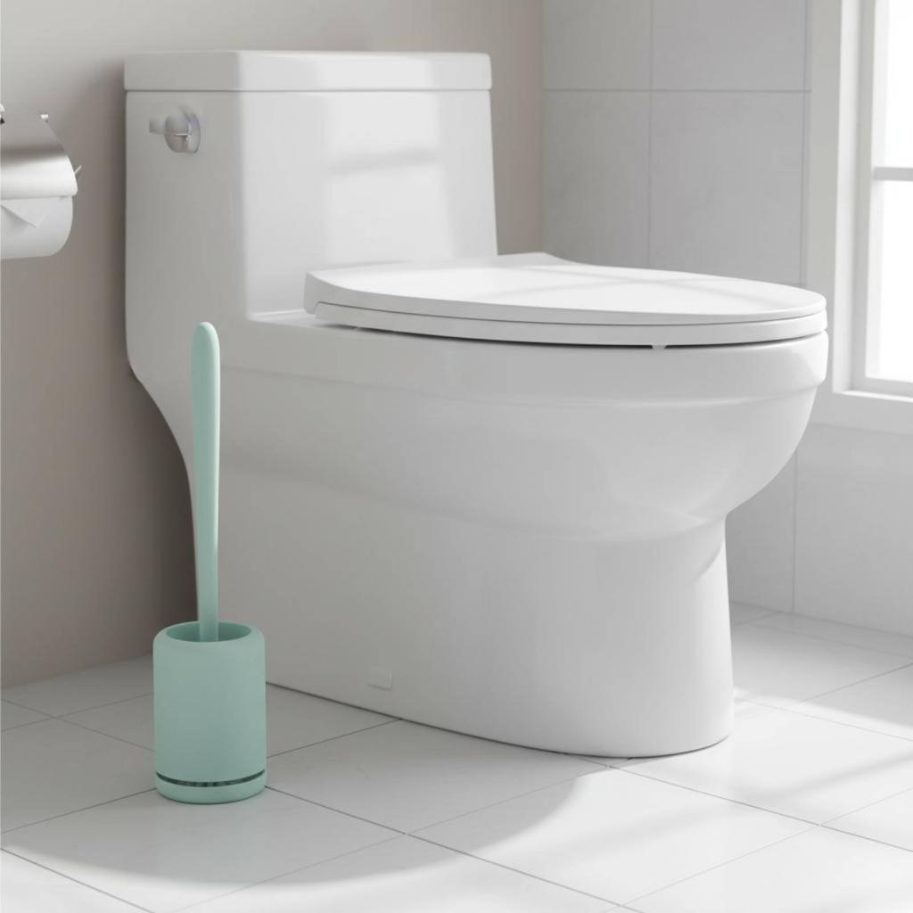Silicone Toilet Brush Nordic Design Soft Bristle Toilet Brush Bathroom Cleaning Water-Resistant Effortless To Clean