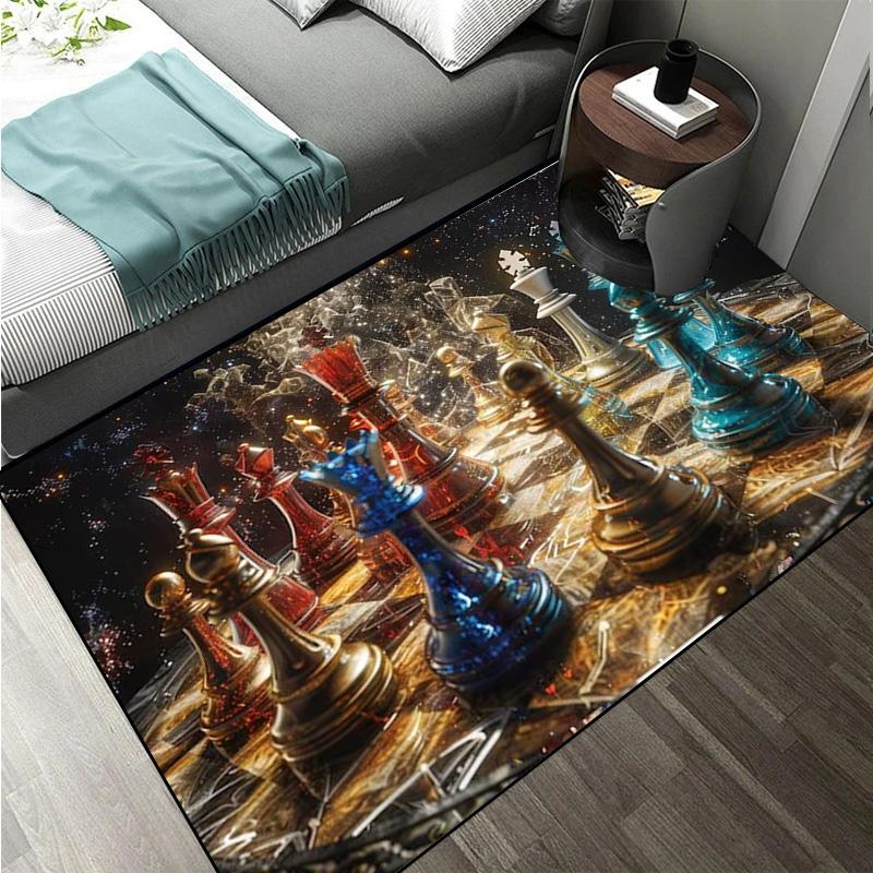 Intelligence Game Chess Printed Carpet King Queen Rook Bishop Knight Pawn Living Room Sofa Grid Floor Mat rugs