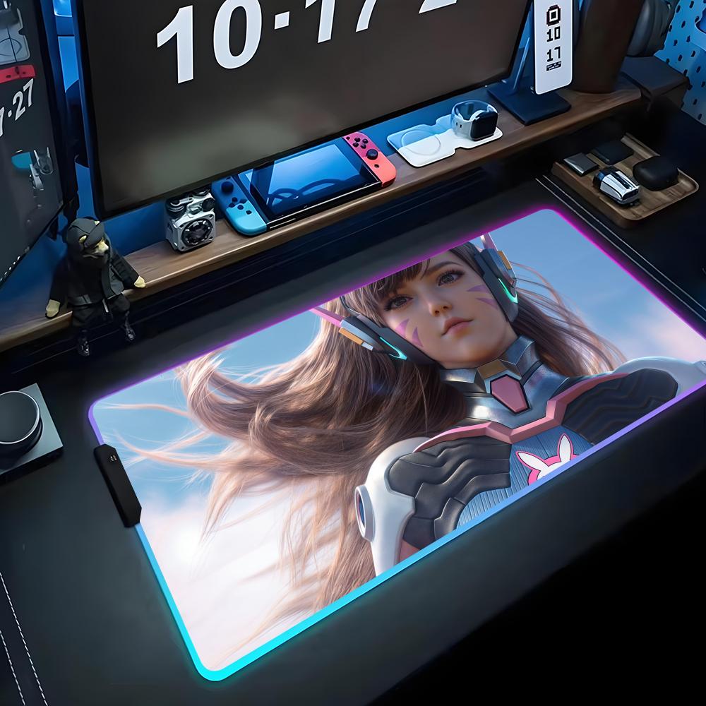 Dva Mouse Pad RGB Gaming Mousepad Big LED Pad PC Desk Mat Luminous Mouse Pad Large Keyboard Mats Table Rug With Backlit