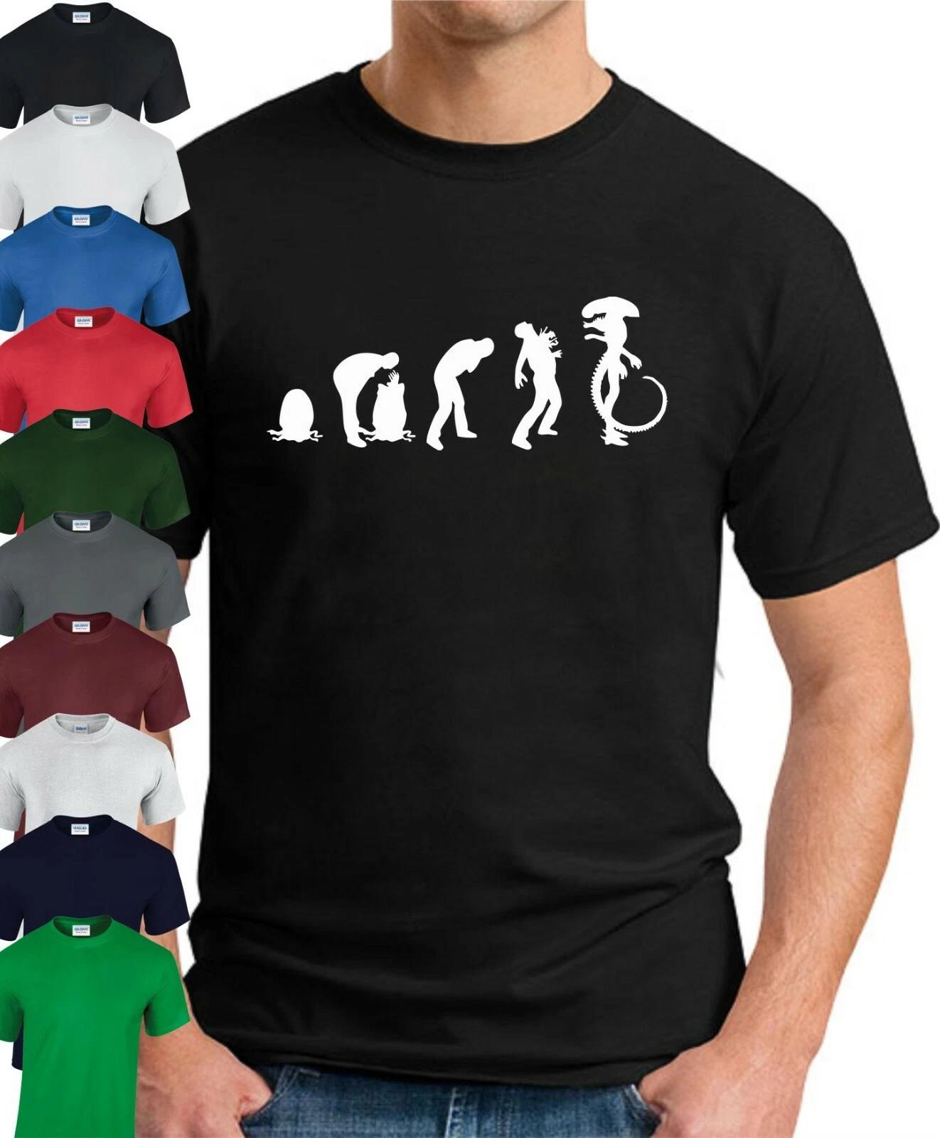 ALIEN EVOLUTION T-SHIRT Funny Slogan Novelty Mens Geeky Aliens Nerdy Gift 1 XL
