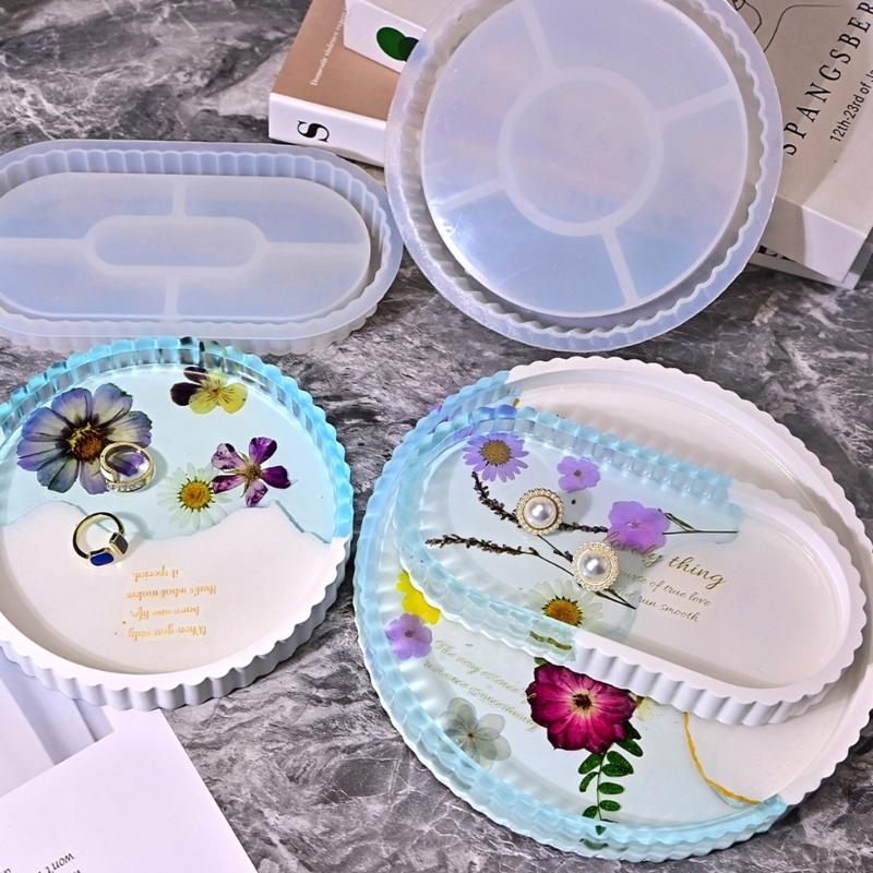 Jewelry Tray Silicone Moulds Resin Plate Molds for Epoxy Resin Craft Candle Holder Jewelry Storage Tray Home Decoration