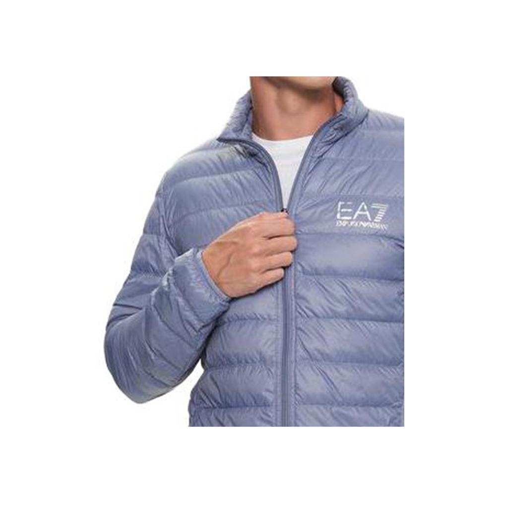 Emporio Armani Casual Logo Print Stand Collar Long Sleeve Jacket Men Jackets Blue Gray 8NPB01-PN29Z-1531