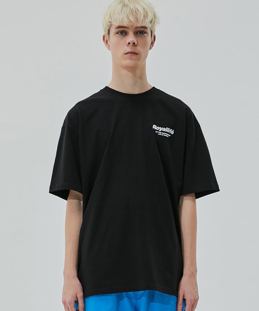 ROYALLIFE Be The Friends Short Sleeve Tee (Rl701 Be The Friends Tee) - Black