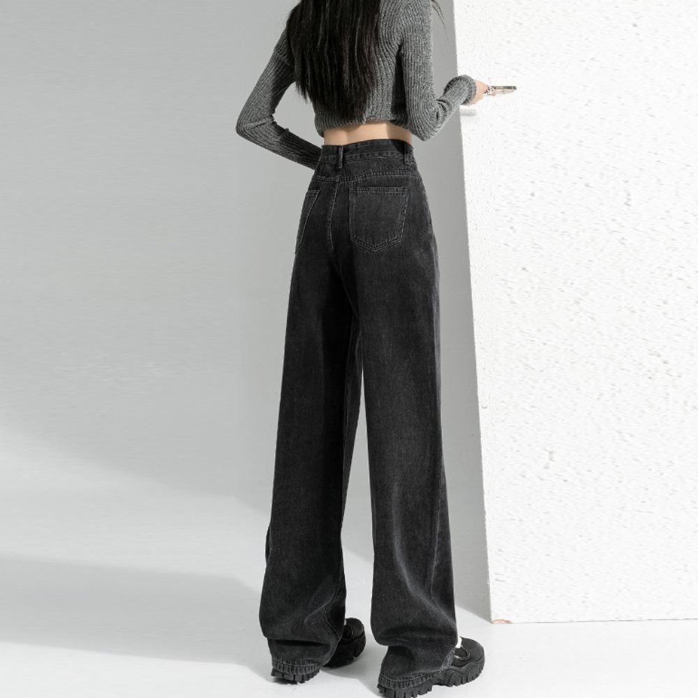 Trend Versatile 2025 Denim Wide-leg Women's Pants Spring and Autumn New Drape Loose and Tall and Thin Straight Pants Tide