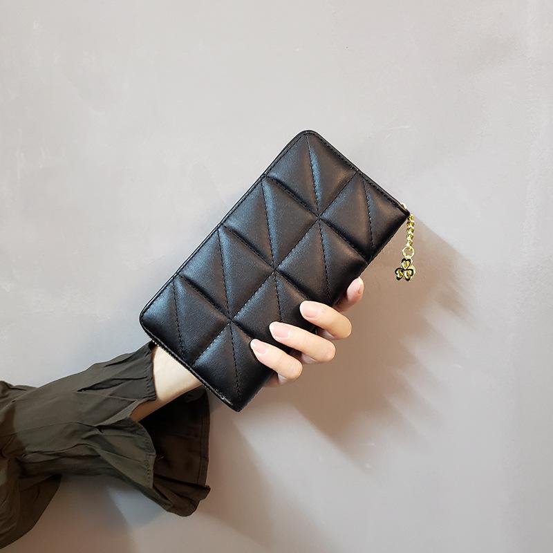 Nová Argyle evropská a americká dámská peněženka: Kompaktní peněženka na mince, Dlouhá taštička na mobilní telefon, Držák na karty se střapcem