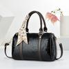 Fashionable Large Capacity Boston Women's Bags Retro Print Commuter Tote Bag Single Shoulder Crossbody Bag PU Material Handbag