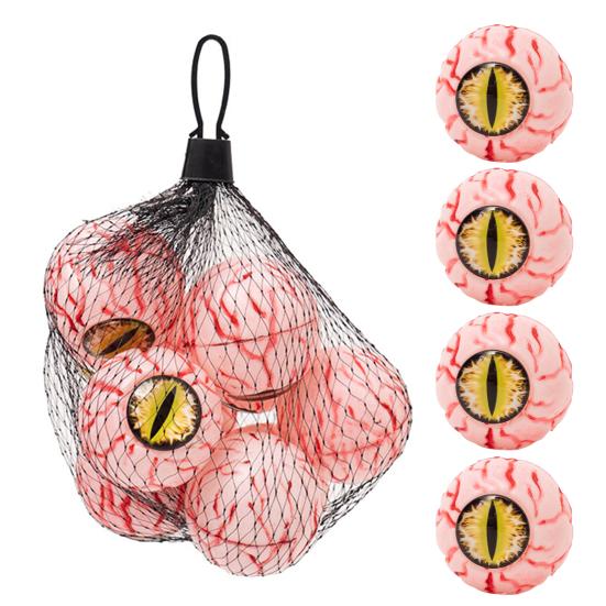 10 Pcs Halloween Fake Eyeballs Realistic Scary Plastic Bloodshot Eyeball In A Net Bag for Haunted House Halloween Party Decoration