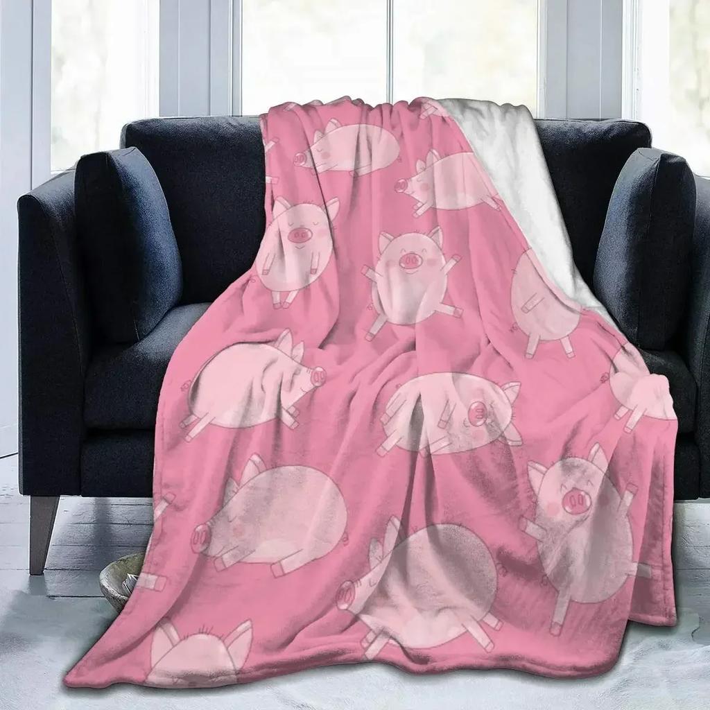 Pig Blanket Gifts for Women Pig Lovers,Pink Pig Blankets for Girls Boys,Cozy Warm Cute Animal Flannel Throw Blanket for Bed Sofa
