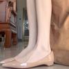 New Style Raised Pointed Flat Shoes In Nude Color, Super Light Cut Flat Shoes, Super Light Cut Single Shoes for Women