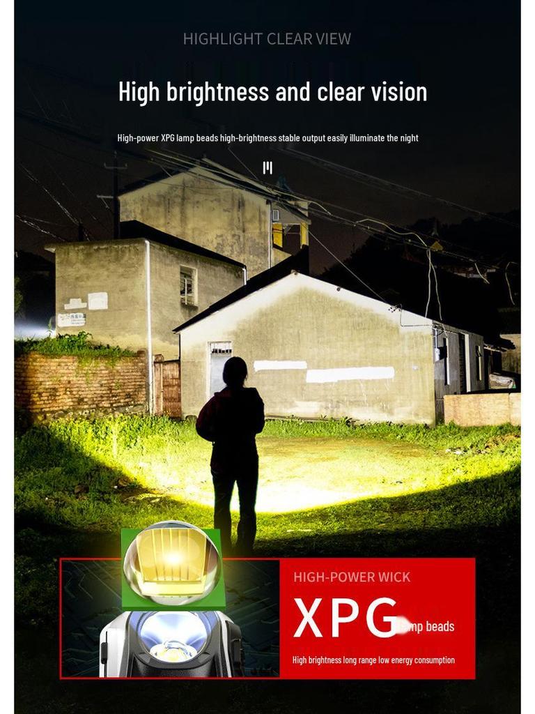 USB Rechargeable LED Headlamp: Portable, Strong Light, Sensing for Outdoor Running, Fishing, Adventure