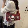 1 Piece Women Korean Transparent Ita Bag Y2K Harajuku Shoulder Bag School Crossbody Bag Female Preppy Handbag Purse