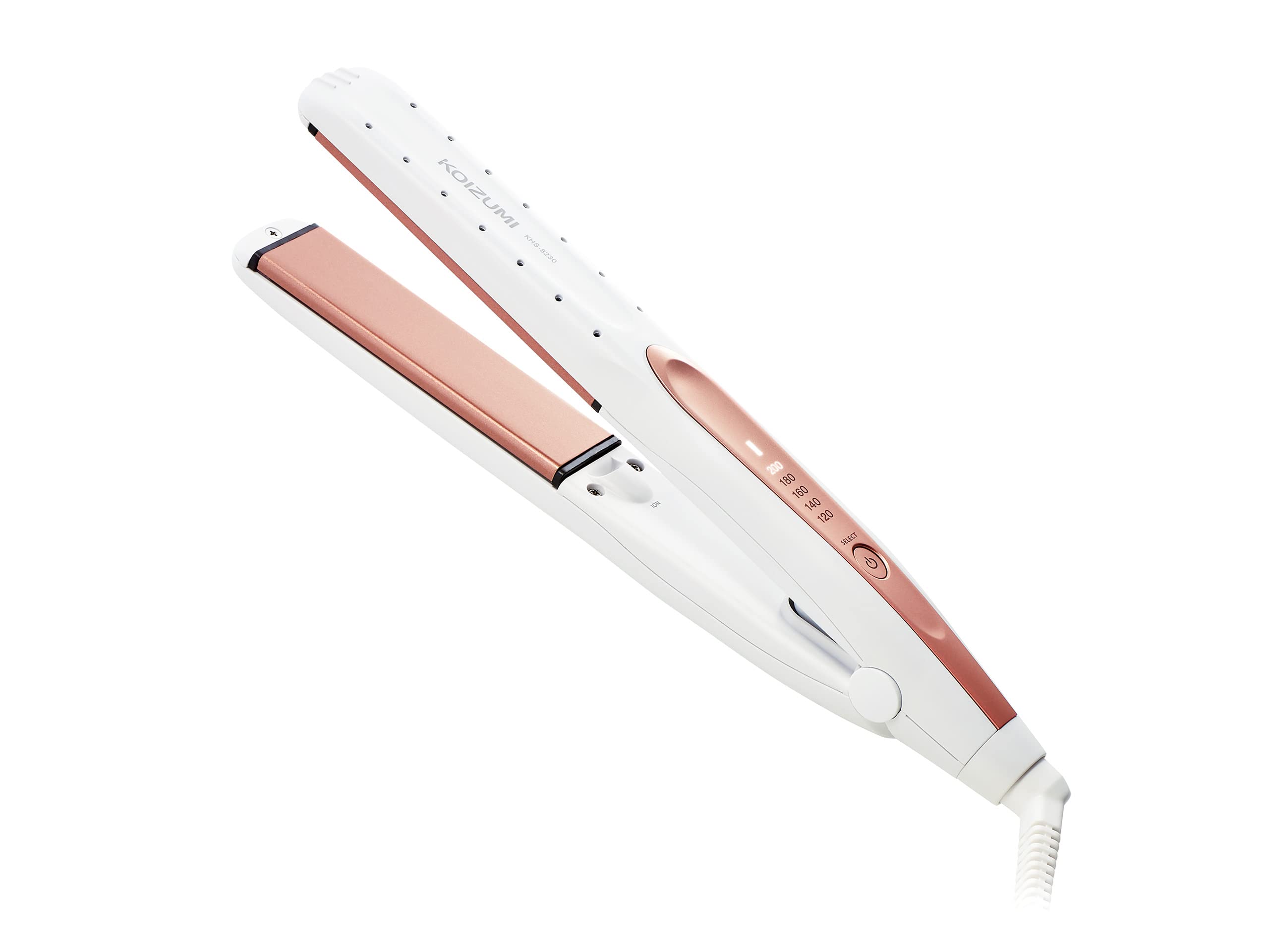 

Koizumi Straight Hair 5 Level Temperature Speed Negative Available White Iron, Adjustment, Heating, Ions, Overseas, KHS-8230/W белый