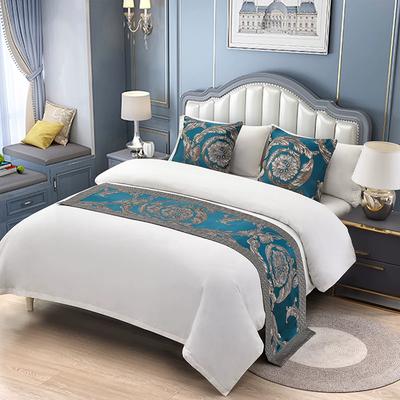 1pcs Light Luxury Fashionable Bed End Towel European Bed Flag Hotel Home Bedding Dustproof Decorative Foot Mat Splicing Fabric Pillowcase None Core